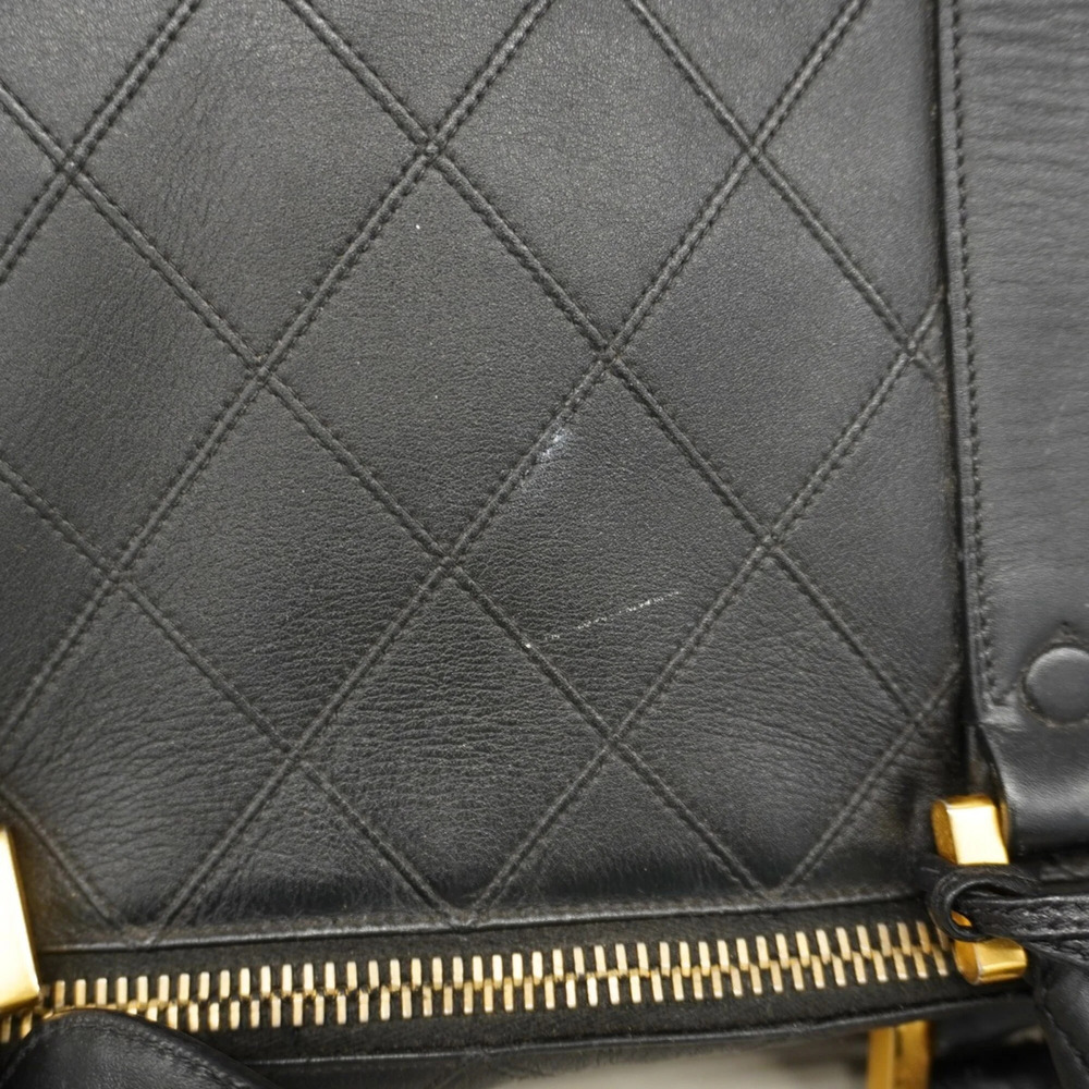CHANEL Black Lambskin Leather Boston Bag - Picture 11 of 16